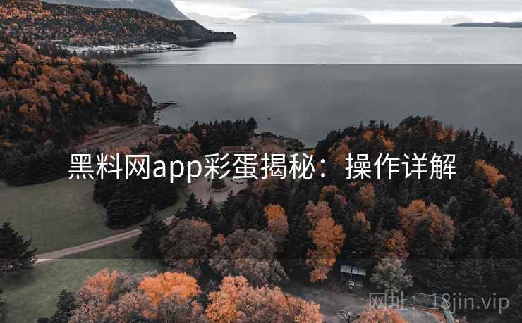 黑料网app彩蛋揭秘：操作详解